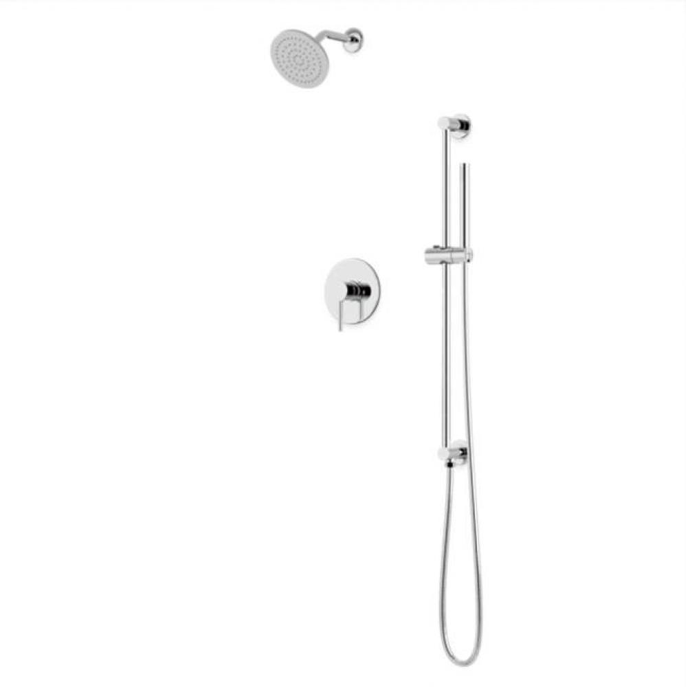 Round 2-Way Pressure Balance Shower Trim Kit with Rain Shower Head and Hand Held Shower on Integra