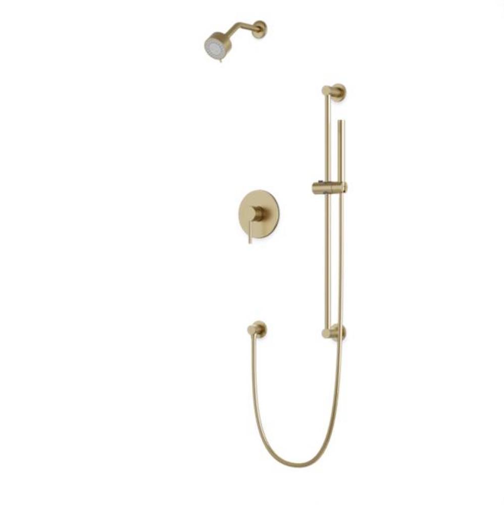 Round 2-Way Pressure Balance Shower Trim Kit with Multifunction Shower Head and Hand Held Shower o