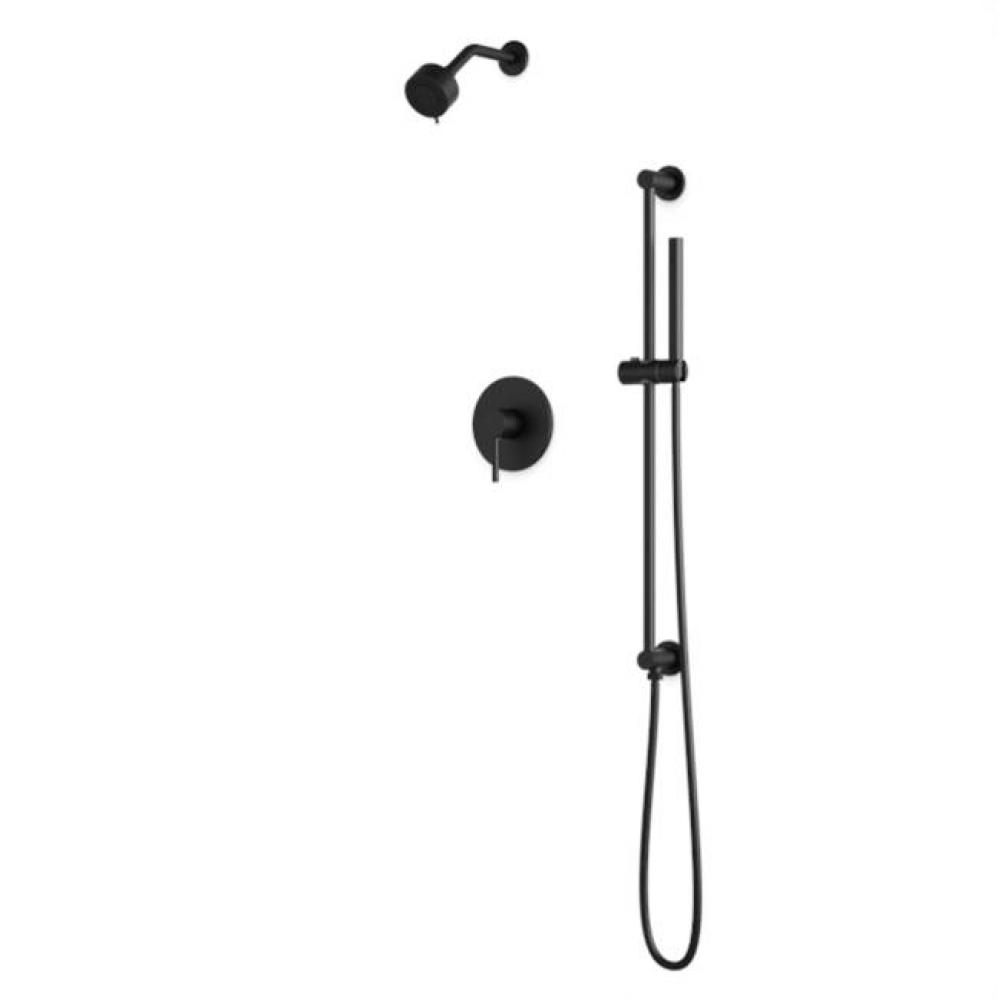 Round 2-Way Pressure Balance Shower Trim Kit with Multifunction Shower Head and Hand Held Shower o