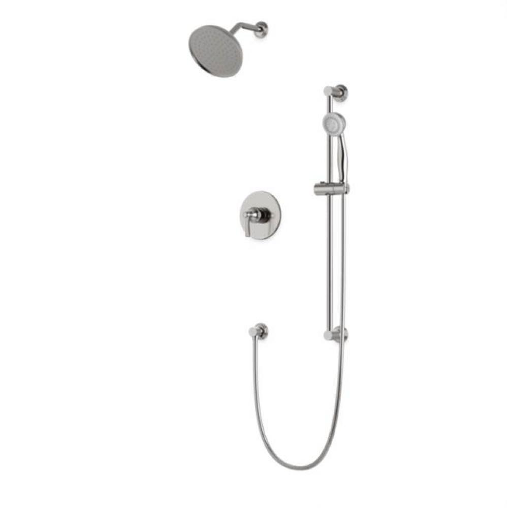 Classic 2-Way Pressure Balance Shower Trim Kit with Hand Held Shower on Slide Bar with Separate Wa