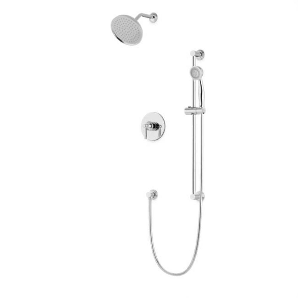 Classic 2-Way Pressure Balance Shower Trim Kit with Hand Held Shower on Slide Bar with Separate Wa