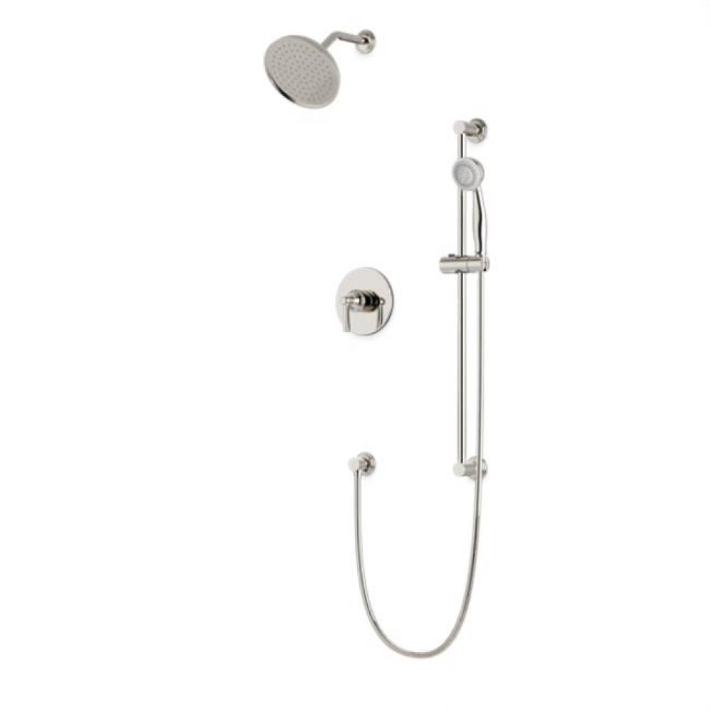 Classic 2-Way Pressure Balance Shower Trim Kit with Hand Held Shower on Slide Bar with Separate Wa