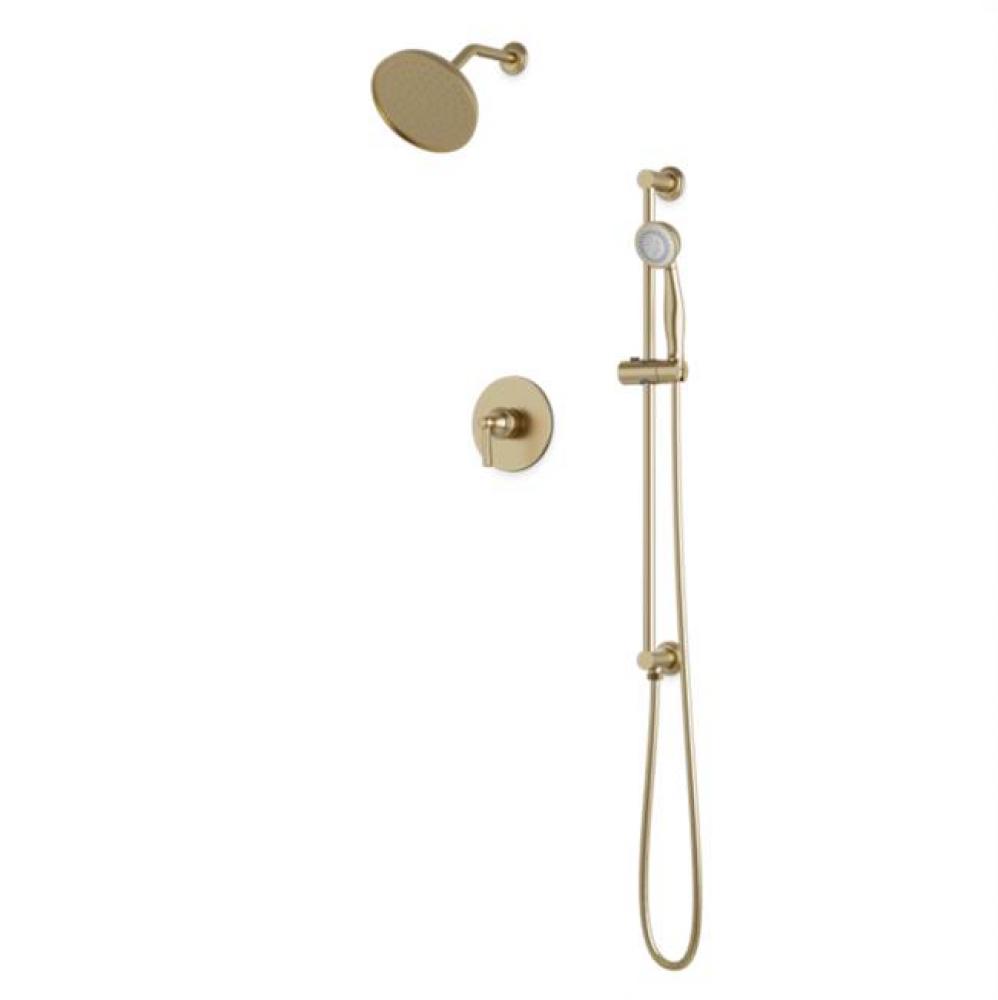 Classic 2-Way Pressure Balance Shower Trim Kit with Hand Held Shower on Integrated Slide Bar Satin