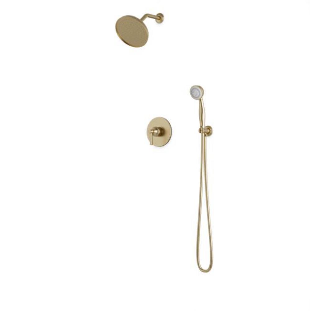 Classic 2-Way Pressure Balance Shower Trim Kit with Hand Held Shower Satin Brass