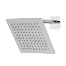 Artos F907-10CH - SQU 8'' Shower Rainhead Wall Mount, Angled Arm, Chrome