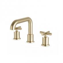 Artos FS314SB - Round 8'' Widespread Lavatory Faucet with Low Spout & Cross Handles Satin Brass