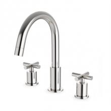 Artos FS315BN - Round 8'' Widespread Lavatory Faucet with Cross Handles Brushed Nickel