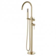 Artos FS510TKSB - Trova Round Floor Mount Tub Filler Trim Kit with Hand Held Shower Satin Brass