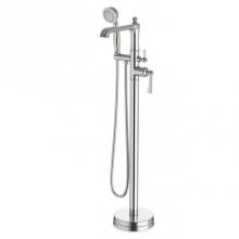 Artos FS511TKBN - Classic Floor Mount Tub Filler Trim Kit with Hand Held Shower Brushed Nickel