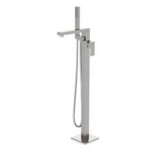Artos FS520TKBN - Trova Square Floor Mount Tub Filler Trim Kit with Hand Held Shower Brushed Nickel