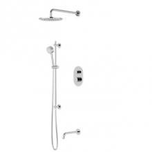 Artos PS116CH - Opera Round Thermostatic Shower Trim Kit with Wall Mount Shower Head, Hand Held Shower on Slide Ba