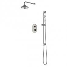 Artos PS136CLBN - Classic Thermostatic Shower Trim Kit with Wall Mount Shower Head, Hand Held Shower on Slide Bar Br