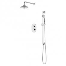 Artos PS136CLCH - Classic Thermostatic Shower Trim Kit with Wall Mount Shower Head, Hand Held Shower on Slide Bar Ch