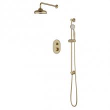 Artos PS136CLSB - Classic Thermostatic Shower Trim Kit with Wall Mount Shower Head, Hand Held Shower on Slide Bar Sa
