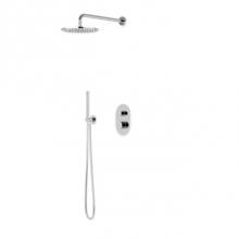 Artos PS140CH - Opera Round Thermostatic Shower Trim Kit with Wall Mount Shower Head, Hand Held Shower Chrome