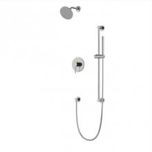 Artos TS253BN - Round 2-Way Pressure Balance Shower Trim Kit with Rain Shower Head and Hand Held Shower on Slide B
