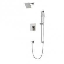 Artos TS273BN - Square 2-Way Pressure Balance Shower Trim Kit with Hand Held Shower on Slide Bar with Separate Wat