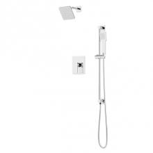 Artos TS274CH - Square 2-Way Pressure Balance Shower Trim Kit with Hand Held Shower on Integrated Slide Bar Chrome
