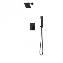 Artos TS275BK - Square 2-Way Pressure Balance Shower Trim Kit with Hand Held Shower Matte Black