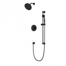 Artos TS283BK - Classic 2-Way Pressure Balance Shower Trim Kit with Hand Held Shower on Slide Bar with Separate Wa