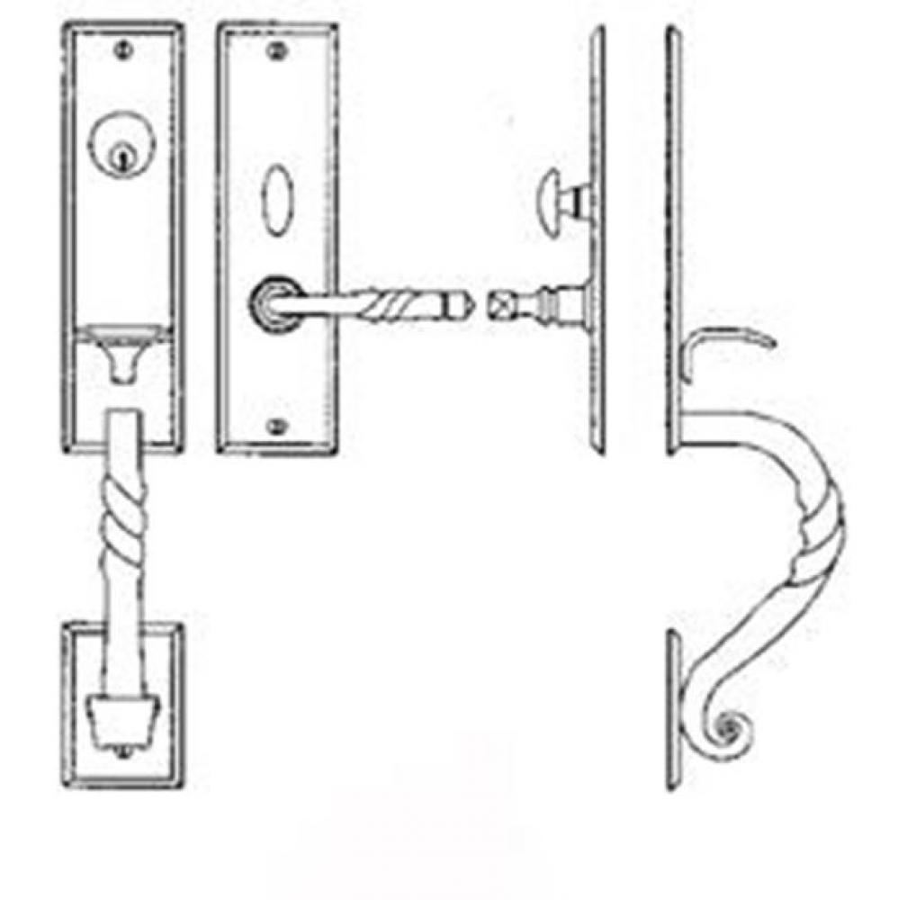 Entrance Handle Set - Complete single cylinder set for 2 1/4'' door