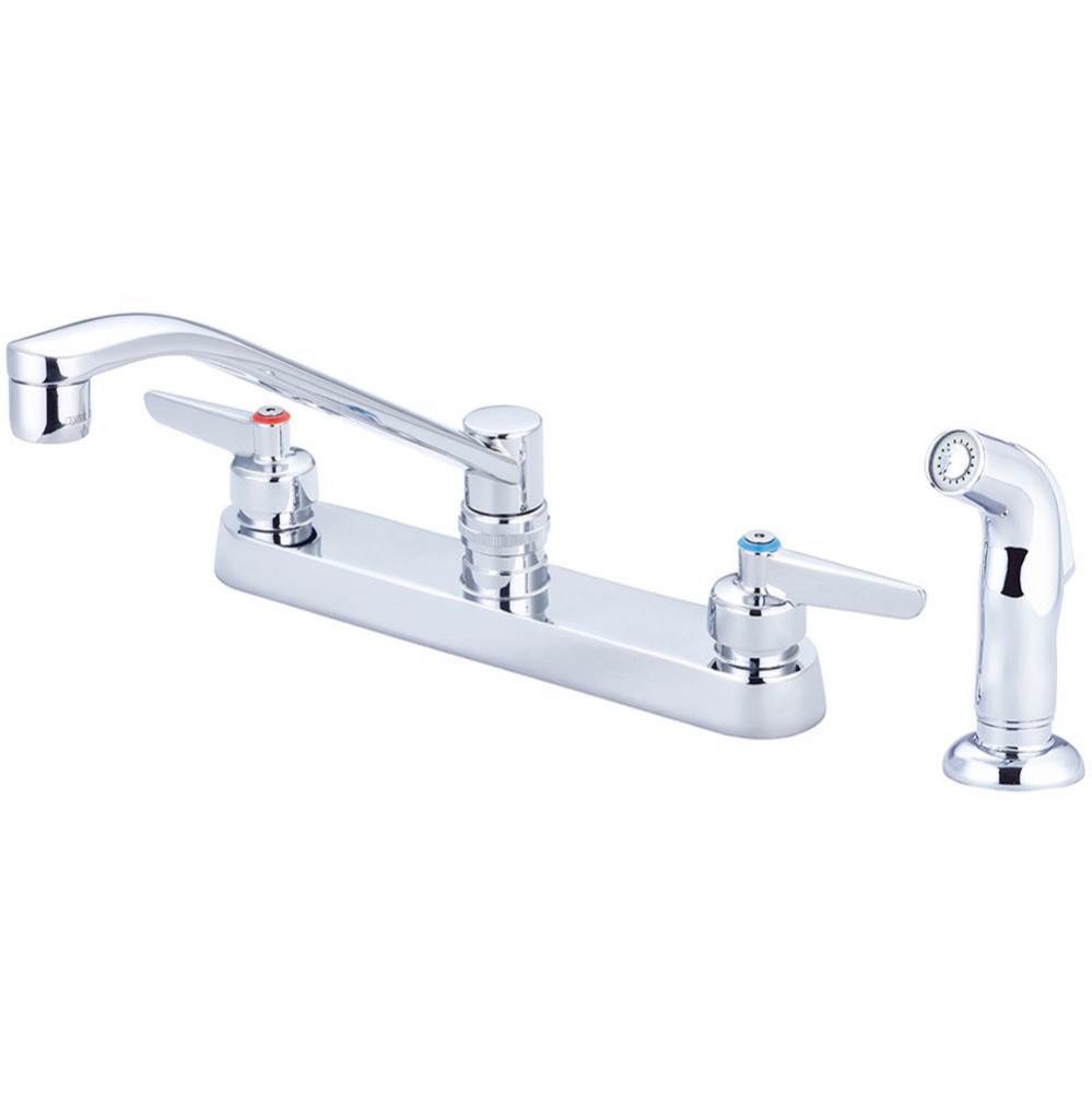 Kitchen-Topmount 8'' Lvr Hdl 8'' D Style Spt W/Side Spray Assy-Pc