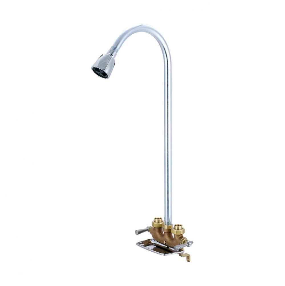 Shower-Utility Two Lvr Hdls 22-1/2'' Riser 1/2'' Combo Union Offset Legs-Rough