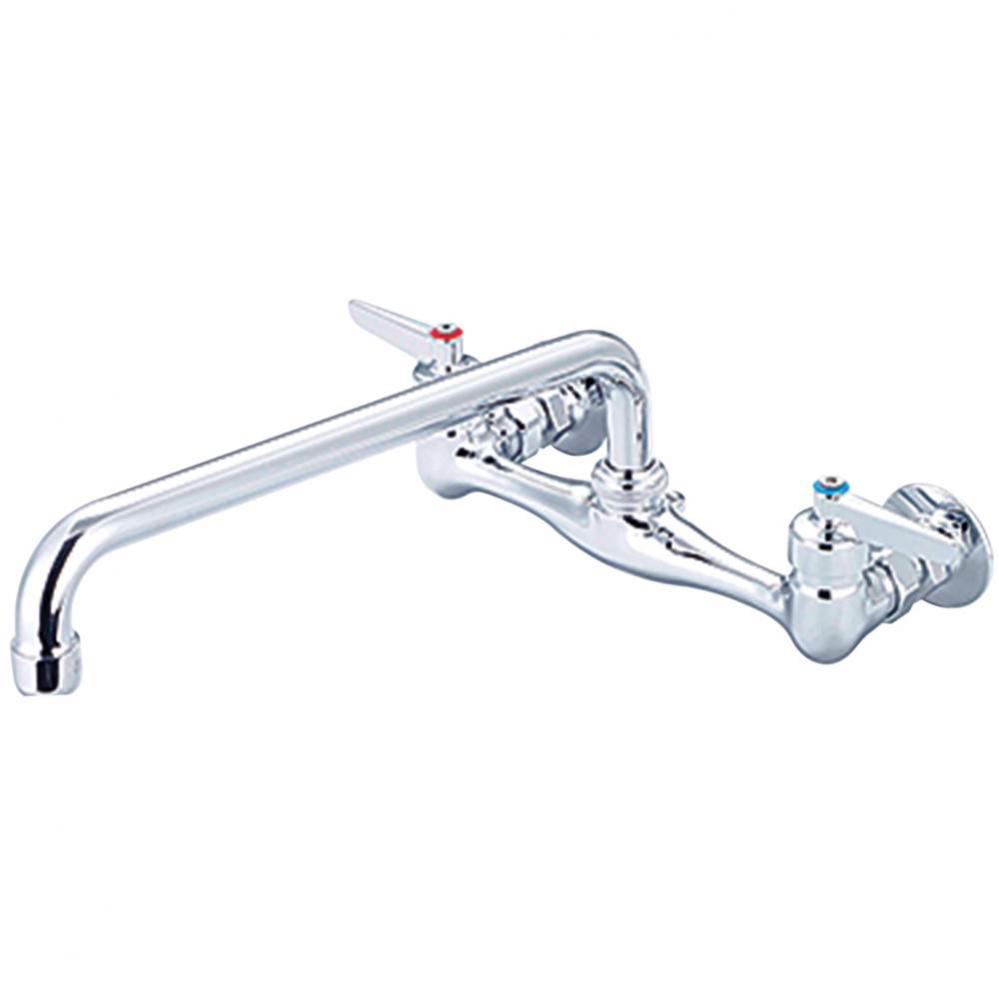 Kitchen-Wallmount Lvr Hdl 12'' Tube Spt Ceramic Cart-Pc