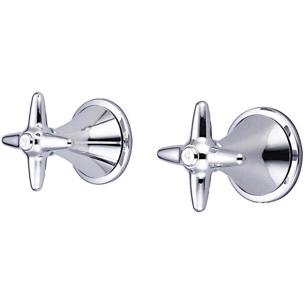 Tub & Shower Trim-2 Cross Hdl & Escutcheon Cuttable Stem W/Nipple-Pc