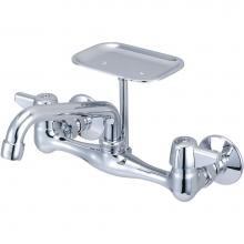 Central Brass 80048-TA - Kitchen-Wallmount Canopy Hdl 6'' Tube Spt Soap Dish Male Adj Flange Ceramic Cart-Pc