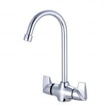 Central Brass 0284-A-Q - Bar/Pantry-1 Hole Two Tear Drop Hdls 5-1/8'' Gooseneck Rigid Spt-Pc