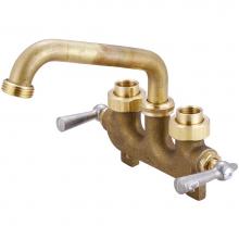 Central Brass 469 - Laundry-3-1/2'' Cntrs Two Lvr Hdls 6'' Tube Spt 1/2'' Combo Union Ex