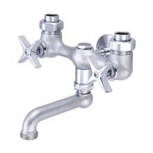 Central Brass 0471-RC - Laundry-6'' Cntrs Two 4-Arm Hdls 4-1/2'' Spt 1/2'' Combo Union-Rough