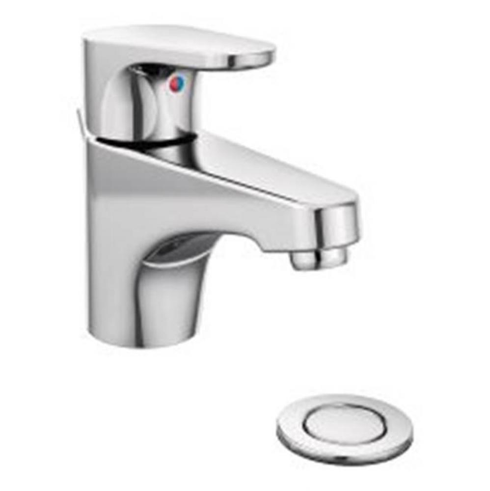 Chrome one-handle bathroom faucet