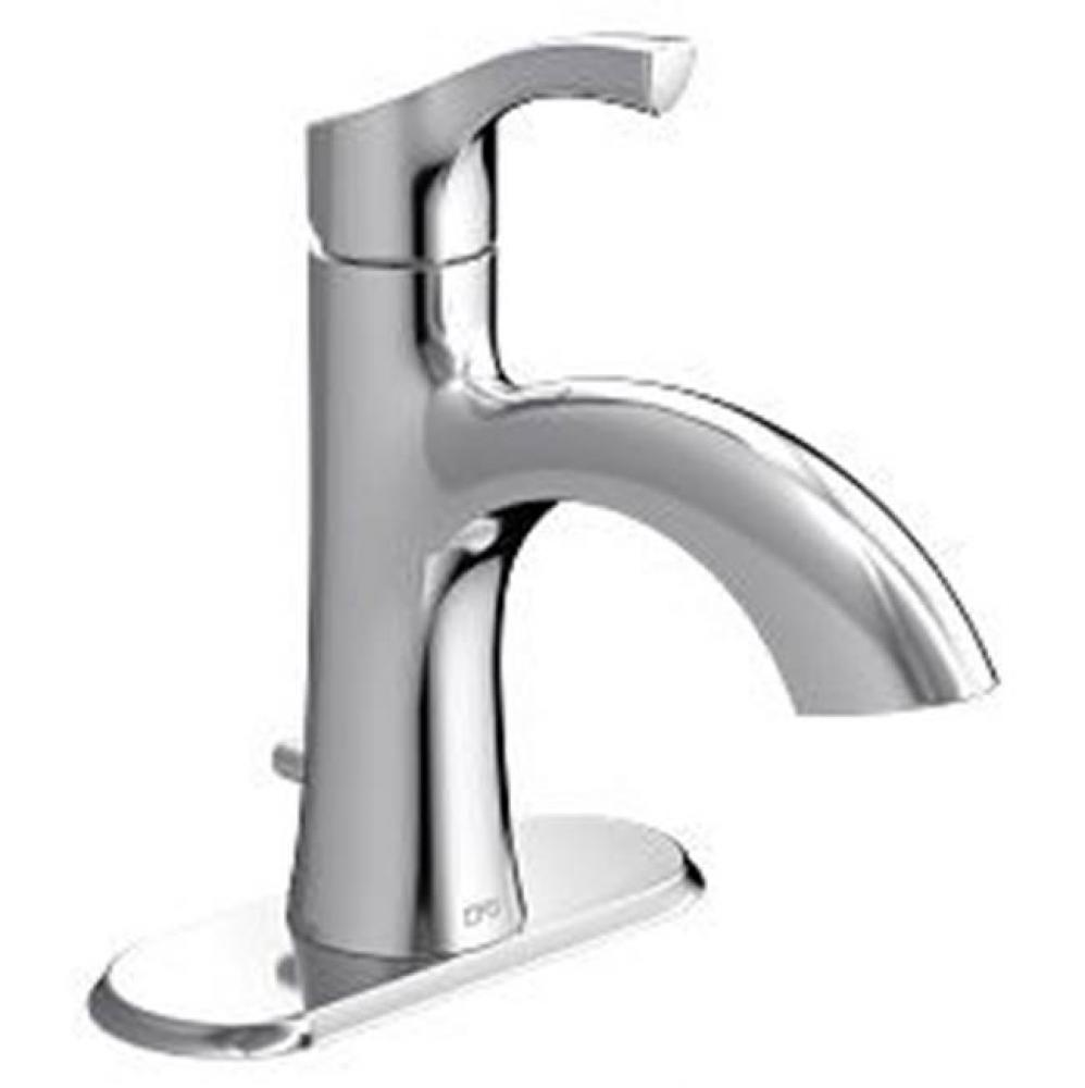 Chrome one-handle low arc bathroom faucet
