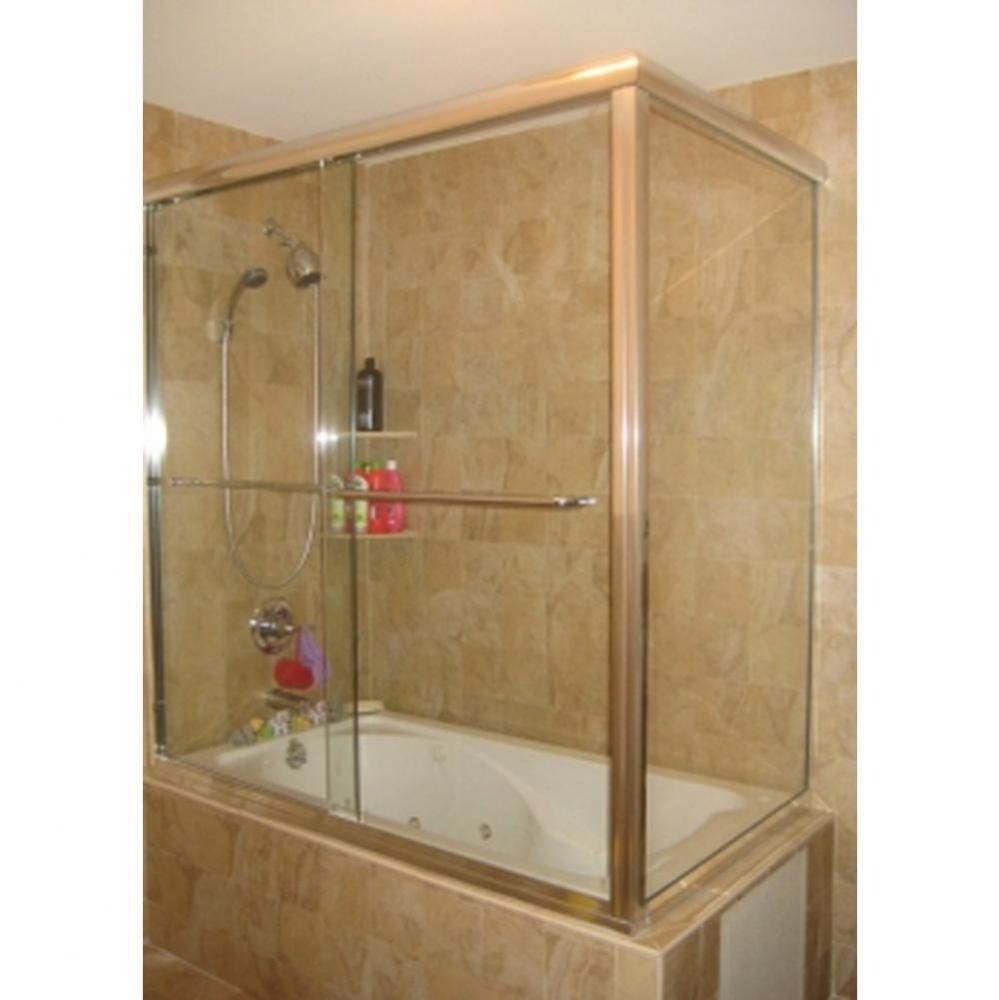 CTX 636 90 Degree Return, Chrome Finish, 3/8'' Clear Slider, ¼'' Clear Re