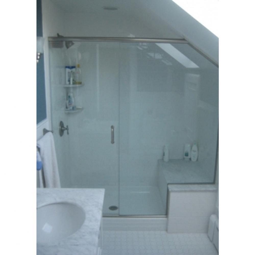 GAP-1627 Door with Notched Side Panel & Angle Cut to Follow Sloped Ceiling, Satin Ni