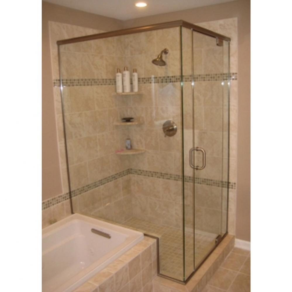 GAP-1632 Door with (2) Adjacent Side Panels & Notched 90 Degree return Panel, Satin