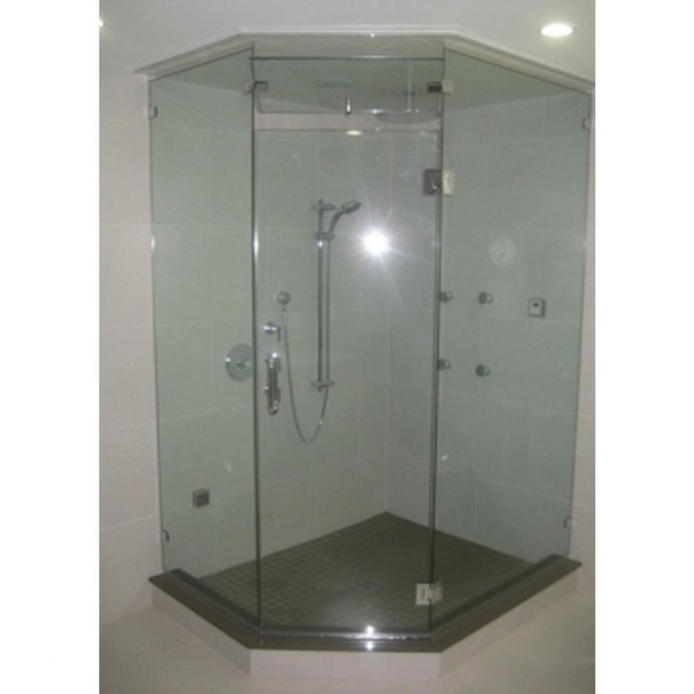 GG-1669 135 Degree Glass to Glass Hinges, Chrome Finish, 3/8'' Clear Door, ½'&