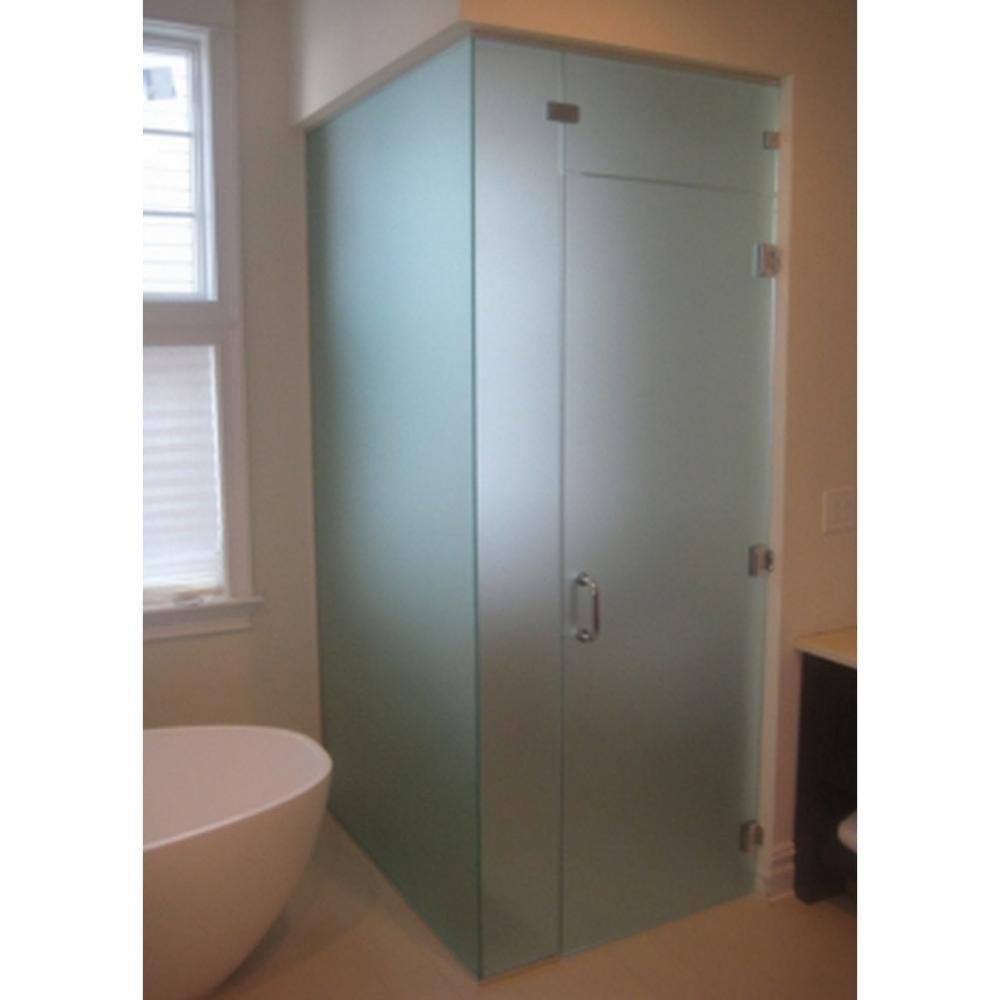 GW-1631 Door & Sidelite with 90 Degree Return, Satin Nickel, 3/8'' Satin Etch Glass,