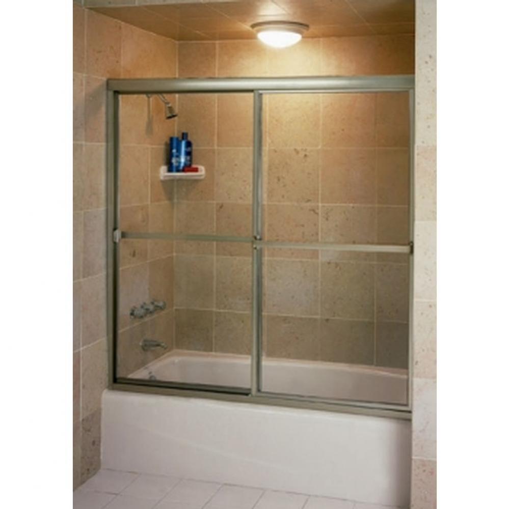 L-158 Tub Enclosure, Satin Nickel Aluminum, Clear Glass