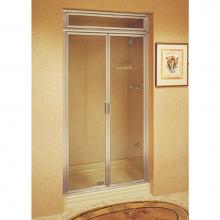 Century Bathworks B-1629 - B-1629 French Doors with Steam Transom, 1'' Frame, Satin Nickel, Clear Glass