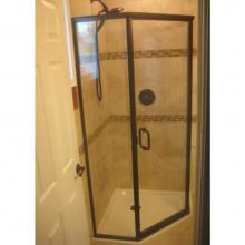 Century Bathworks CH-1669 - CH-1669 NeoAngle, Oil Rubbed Bronze, ¼'' Clear Glass, 6'' Cpull Handle