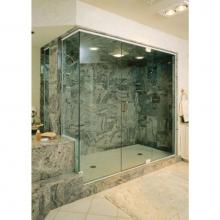 Century Bathworks GP-1632B - GP-1632B Corner Enclosure with Separate Panel, Pearl White Painted Brass, 1/2'' Clear