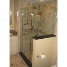 Century Bathworks GG-1632NB - GG-1632NB Door & Adjacent Side Panels with 90 Degree Return, Satin Nickel, 3/8'' Cle