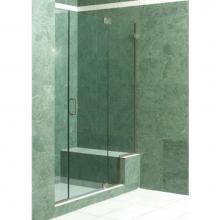 Century Bathworks GGP-1628 - GGP-1628 Panel, Door, Notched Panel with Channel and Wall Clips, Satin Nickel, 3/8''
