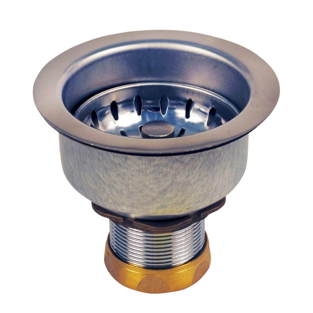 Strainer Ss Body Basket Deep C W/Brass Nut