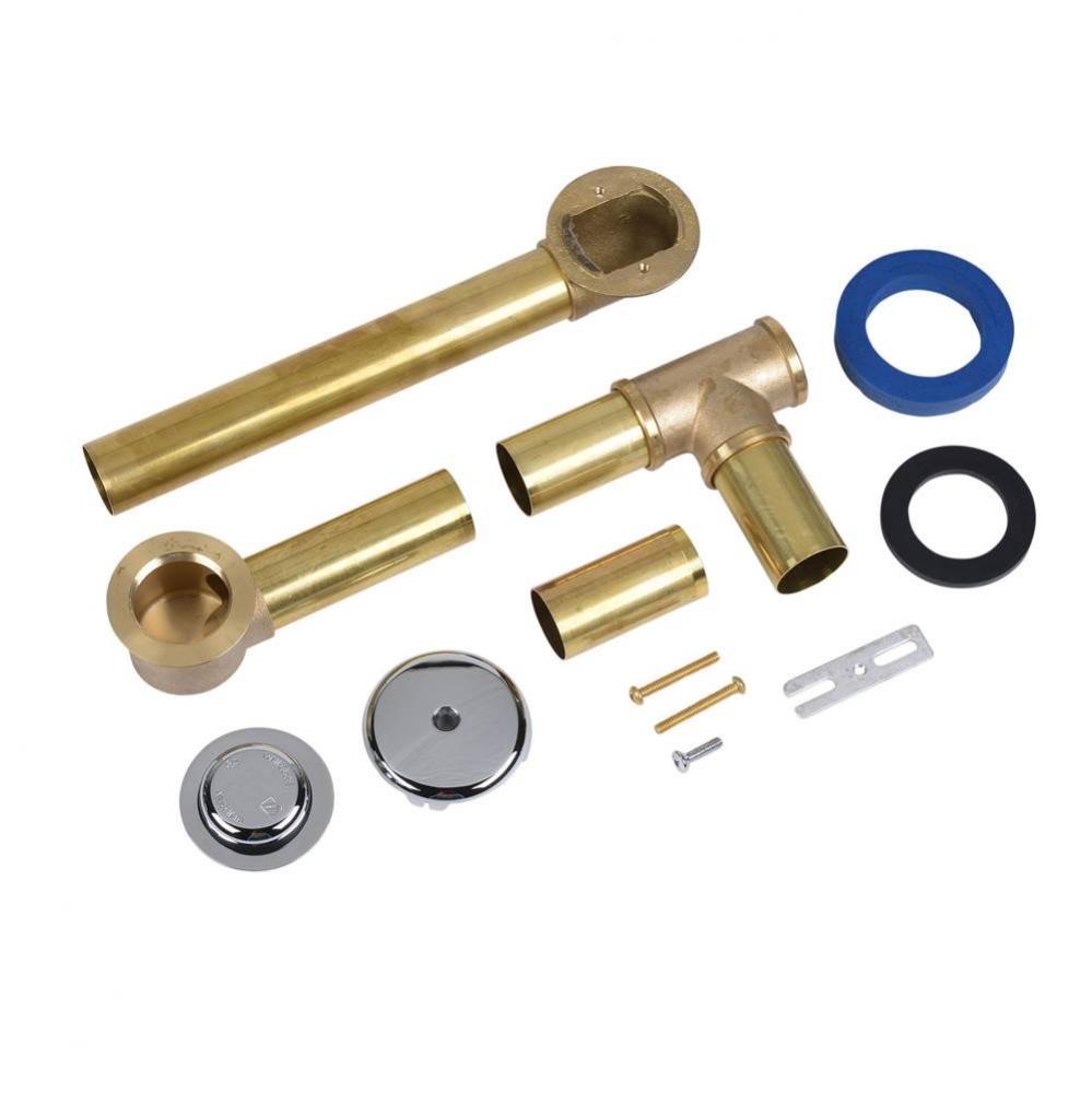 Quicksilver Touch Toe Brass Bath Waste- Chrome Finish