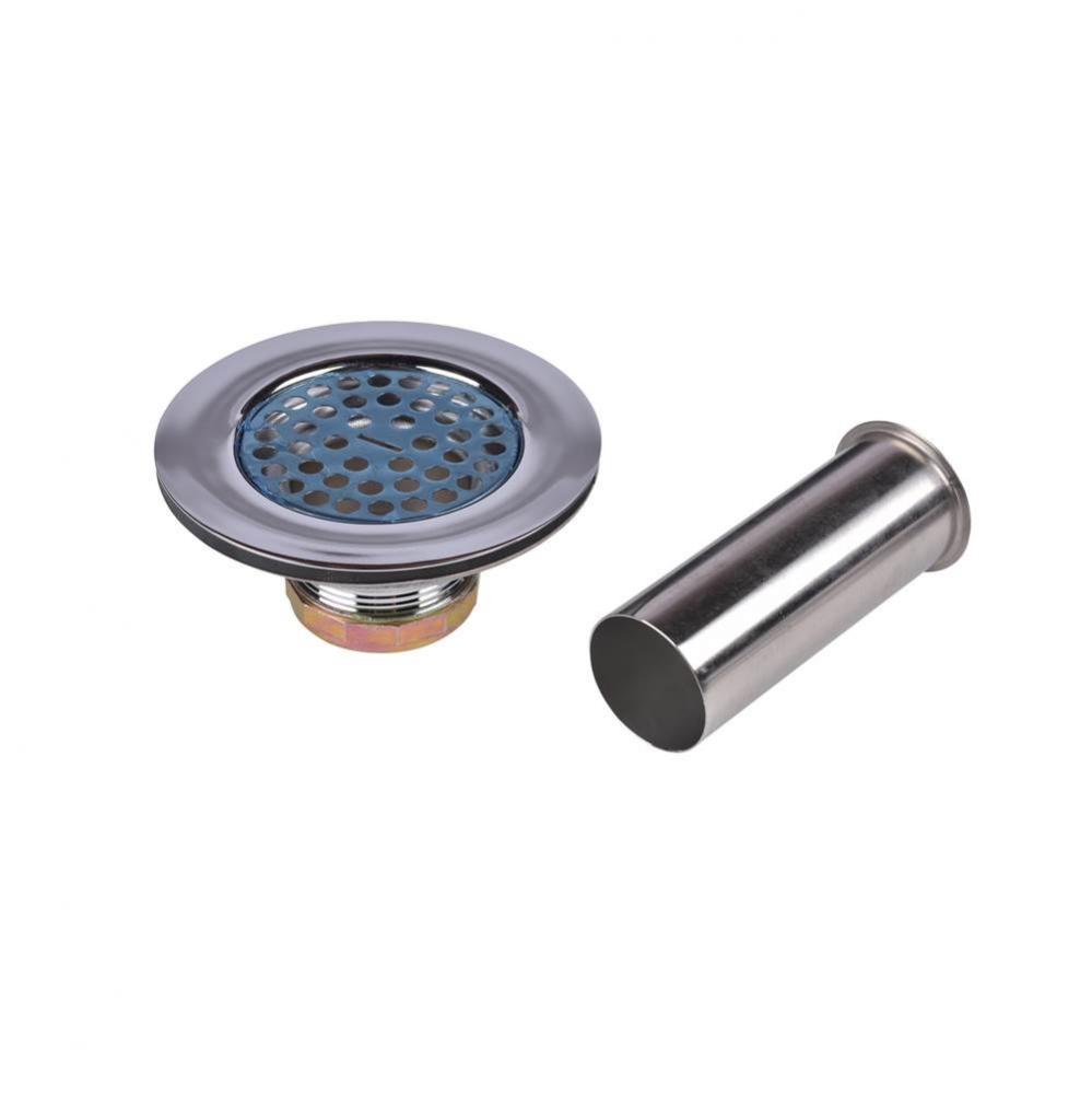 Strainer Ss, Flat Top Brass Body W/Tail Piece