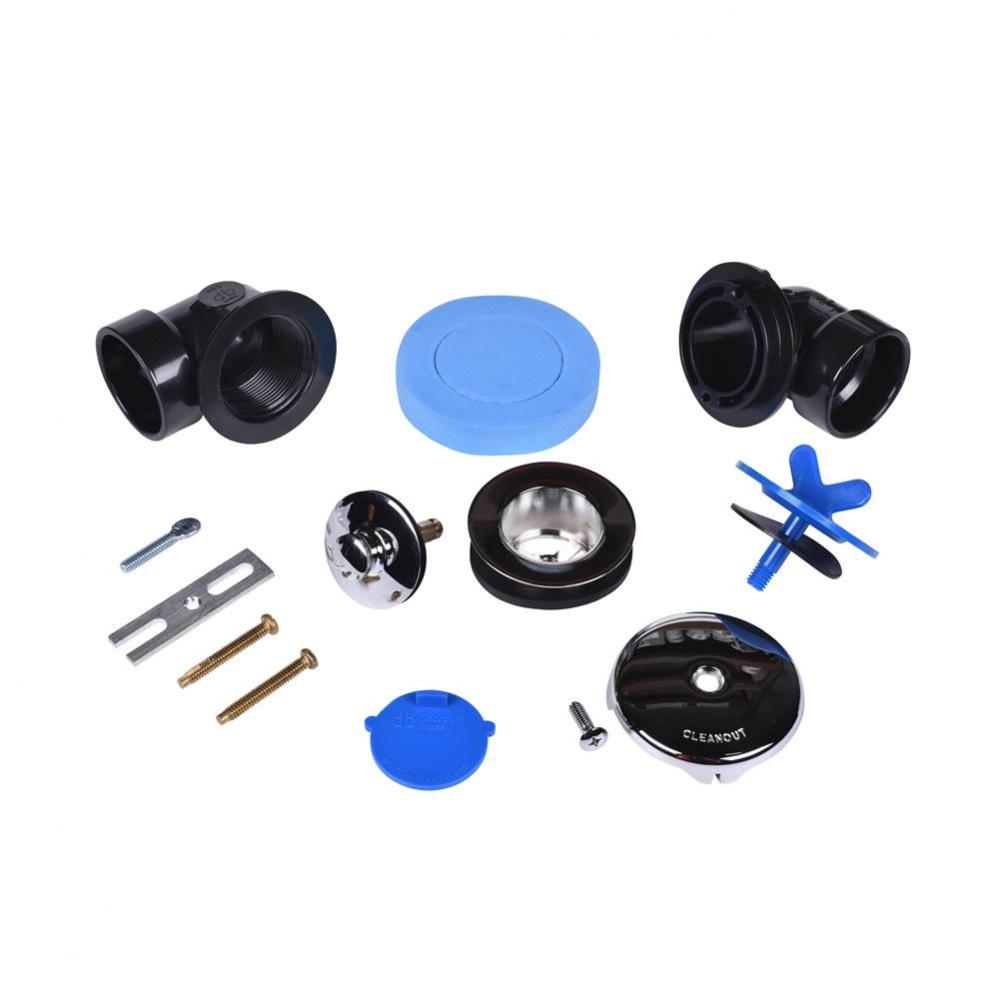 W O Half Kit Schedule 40 Abs Uni-Lift Stopper Chrome